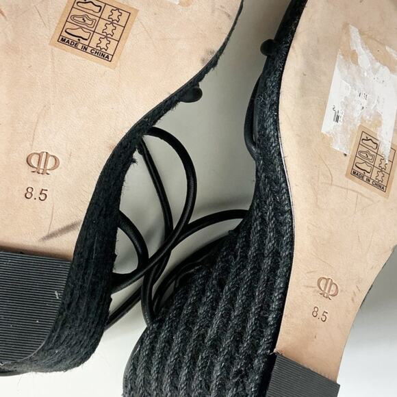 Paige Womens Kerri Ankle Strappy Shoes Espadrille Wedge Sandal Black 8.5 - Picture 6 of 6
